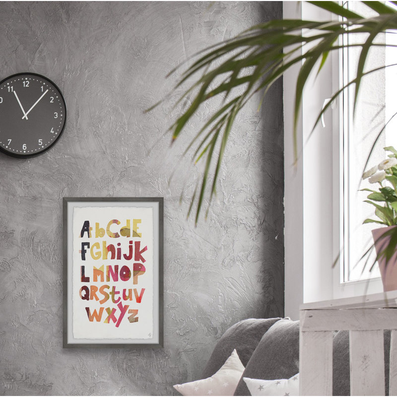 « alphabet », art encadré Maite, H 24 po x l 16 po x P 1,5 po