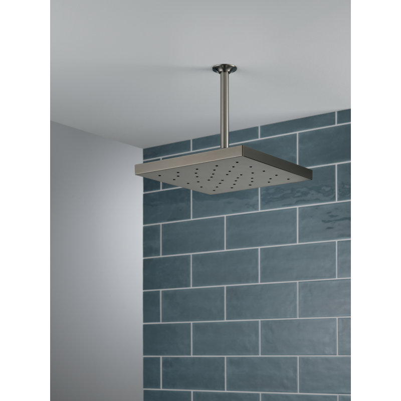 Pomme de douche à pluie avec technologie H2Okinetic, Acier inoxydable noir Lumicoat