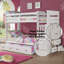 Lit superposé ACME Allentown (simple / simple) avec lit gigogne (simple) et rangement, blanc-1419407090