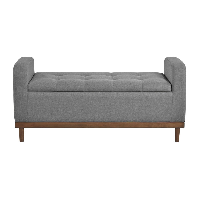 Banc de rangement Mid-Century, Gris