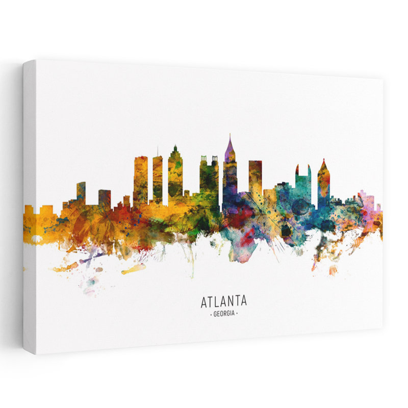 «Vibrant Atlanta Skyline», art contemporain urbain, H 40 po x l 60 po