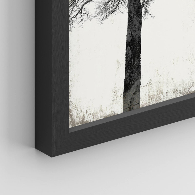 «Black and White Forest Tree Leaf Dandelion», reproduction imprimée sur papier, 4 pièces, H 16 po x l 12 po, Noir