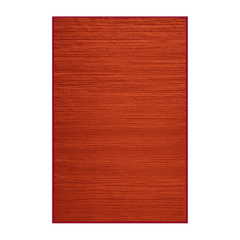 Machine Washable Solid Red Area Rug, Rectangle 7' x 9'