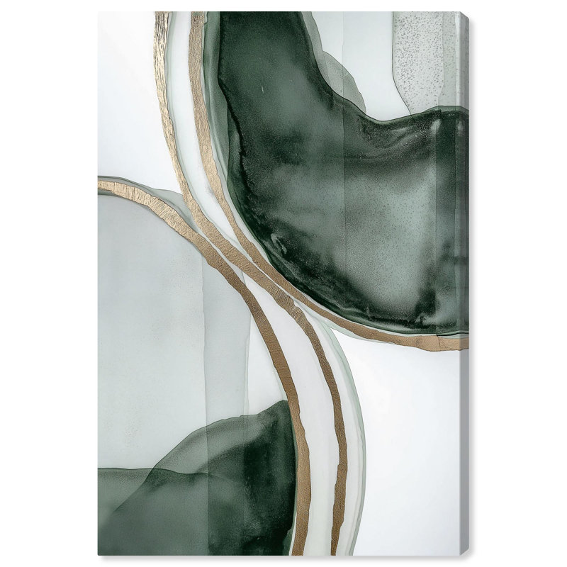 Ebb and Flow Green Abstract Canvas Art, 24" x 16"