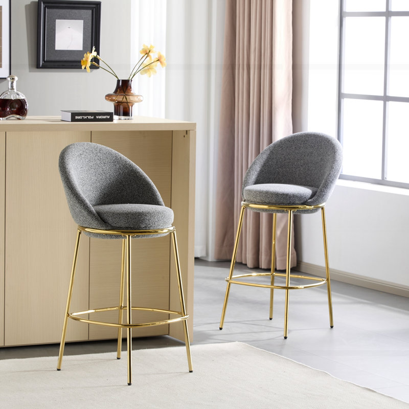 Ensemble de 2 tabourets de bar Celano, Gris
