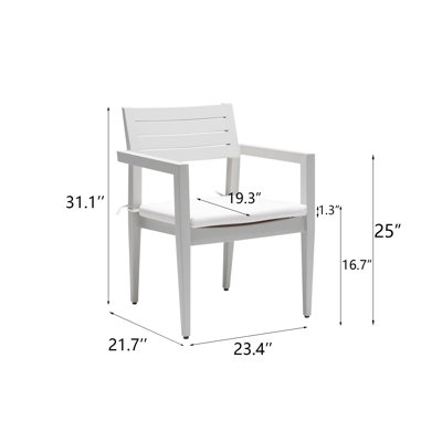 Kuchmel Aluminum Dining Chairs with Sunbrella Cushions