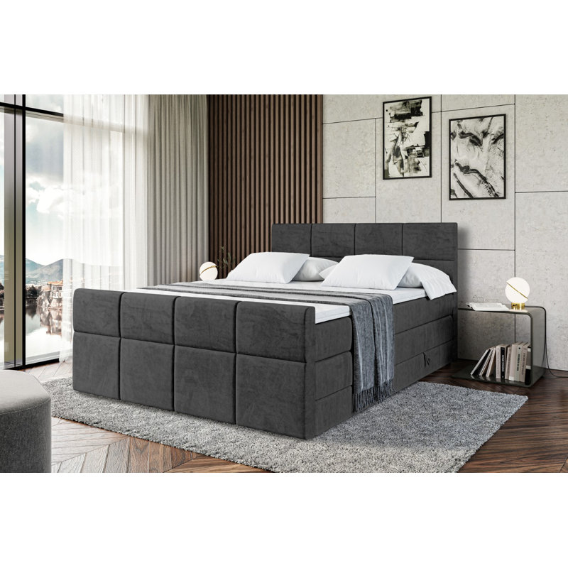 Divan Bed Set, Black, 180cm W x 200cm L