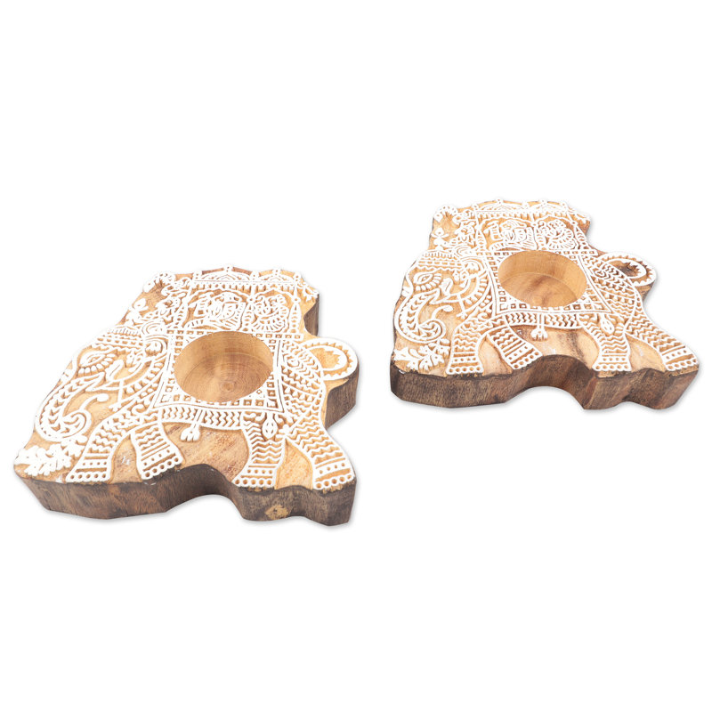 1.1'' H Wood Tabletop Tealight Holder
