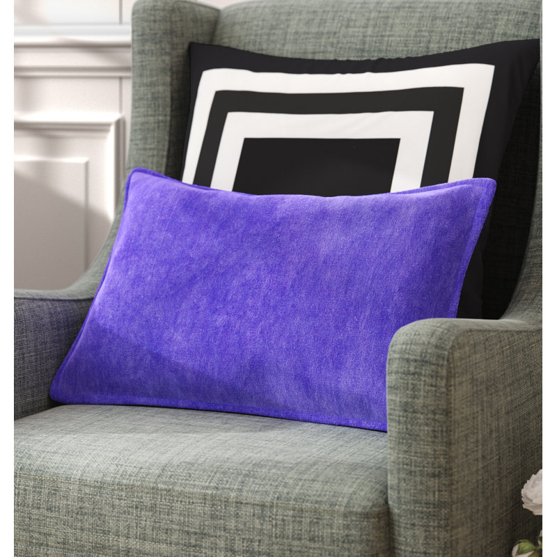 Norwin Solid Colour Cotton Reversible Throw Pillow, Down, 13"H x 19"W, Butter