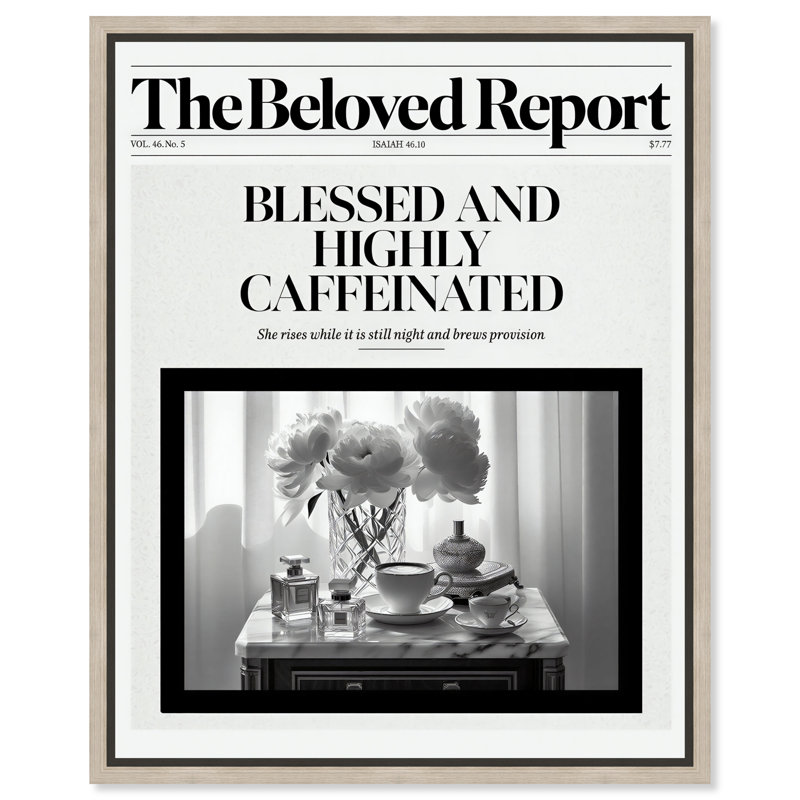 «Blessed Caffeine Ritual», reproduction d'art sur toile encadrée par Art Remedy, cadre argenté, 24 x 30, 25"H x 31"W