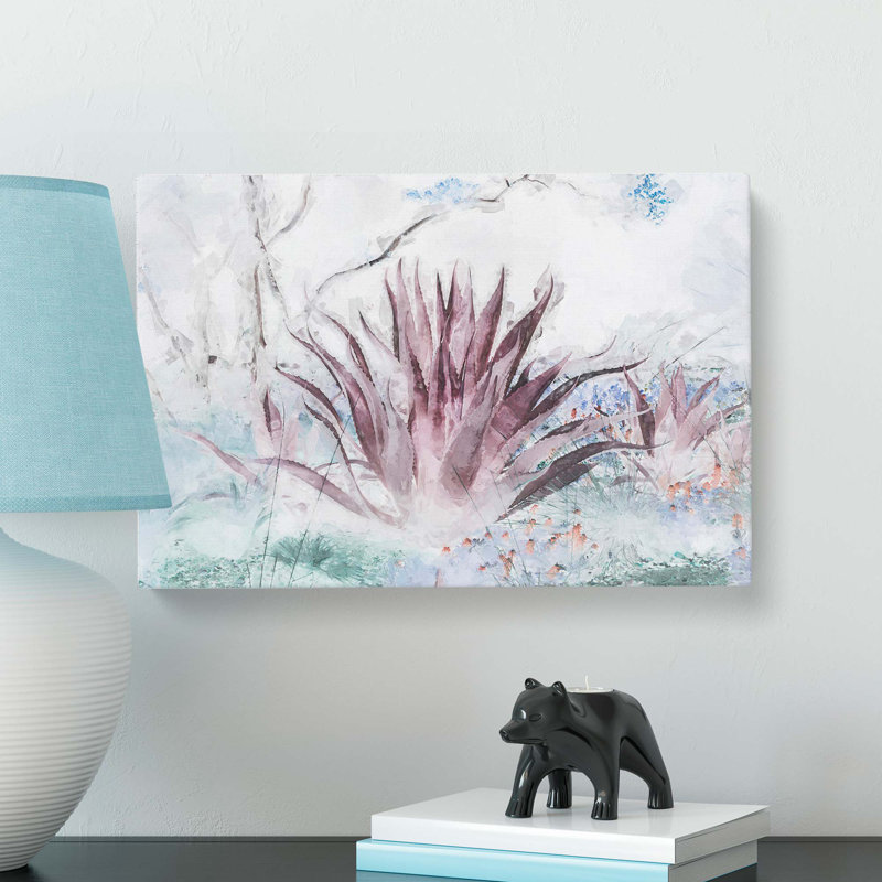 Wild Aloe Vera Succulent In Abstract - Wrapped Canvas Print, 50cm H x 76cm W x 3cm D