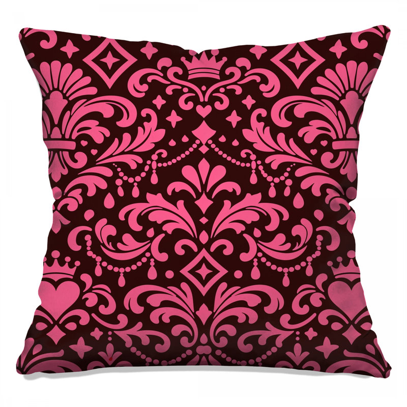 Pink Damask Pattern Double Sided Throw Pillows, 20 x 20 inches