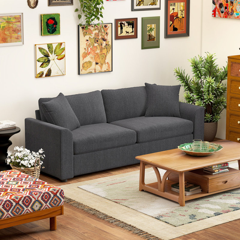 3 Seater Corduroy Sofa, Grey