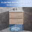 Meuble-lavabo flottant mural 24 po en chêne naturel avec comptoir simple blanc-1526861049