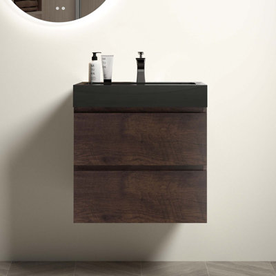 Meuble-lavabo mural moderne avec lavabo une pièce sans drain ni robinet