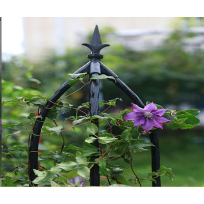 6.2ft Black Garden Obelisk Trellis – Plastic-coated Metal, Lightweight Rustproof Tower Trellis With Sword Top For Climbing Plants/flowers