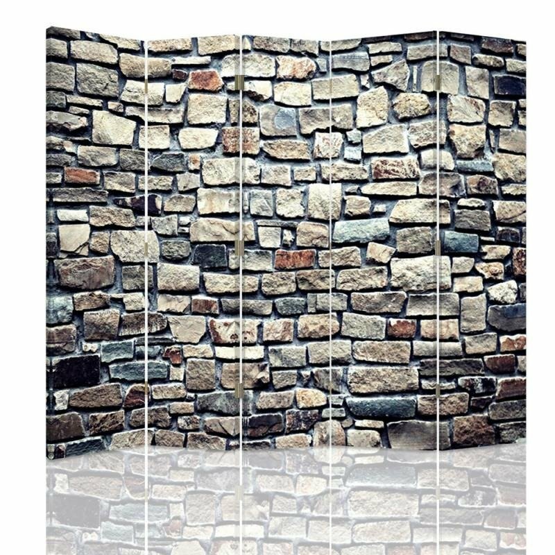 Raumteiler Stone Wall mit 5 Paneelen