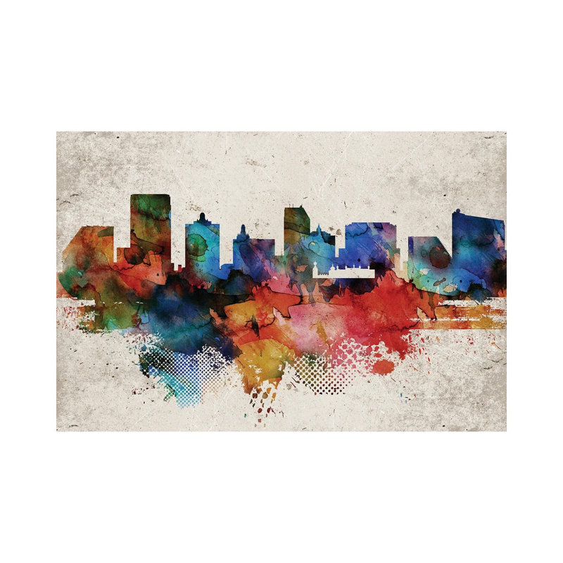 Atlantic City Abstract by WallDecorAddict - Wrapped Canvas Print, 20.32cm H x 30.48cm W x 1.9cm D