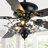 Engebretson 52 Inch Black Modern Crystal Ceiling Fan with Lights and Remote, 6 Speeds DC Motor Reversible Chandelier Ceiling Fan with Crystals-2037183962