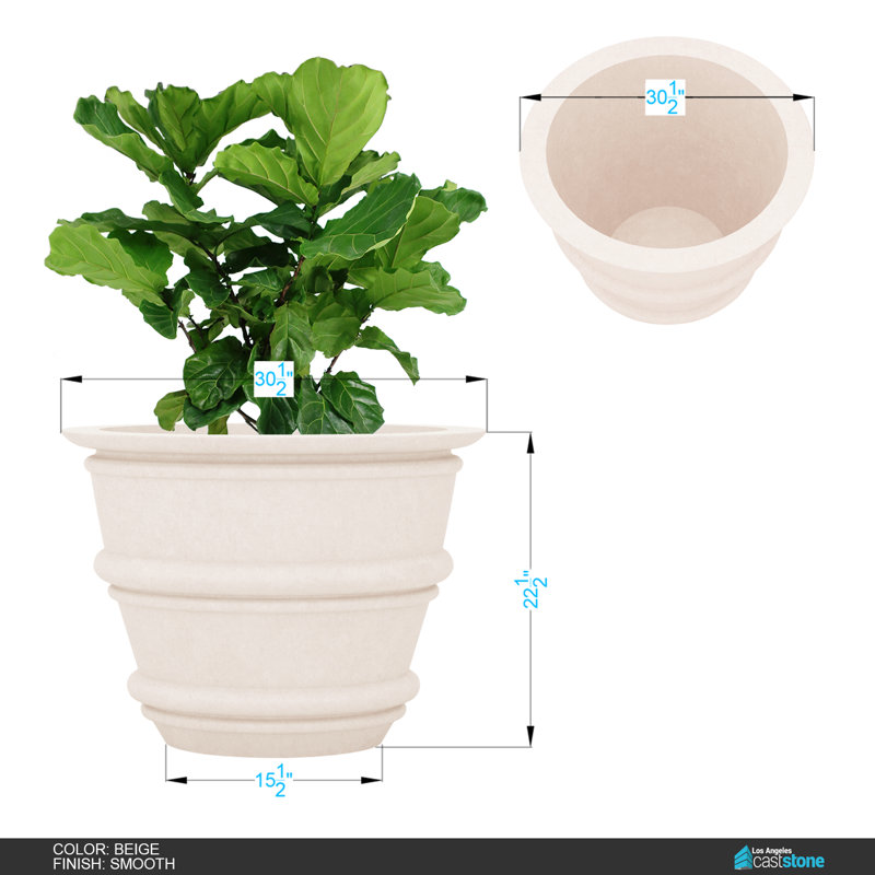 Jardinière Bella, Beige lisse