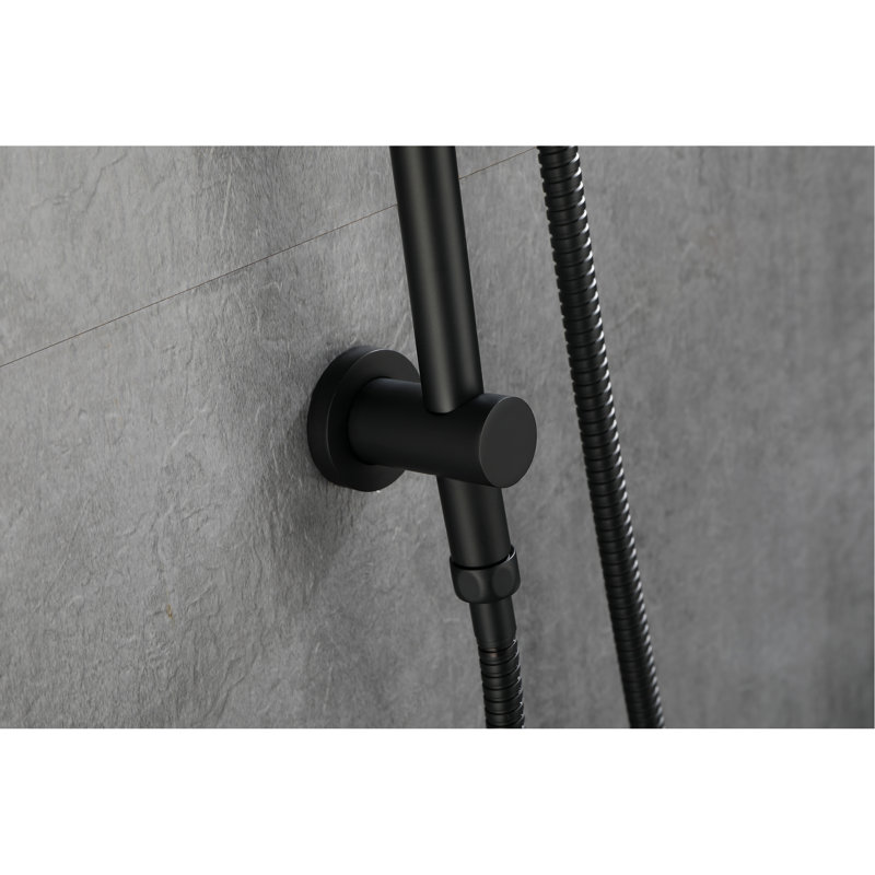 59-Inch Hose Handheld Shower With Adjustable Height And 28-Inch Slide Bar In Dark Matte Hose, Bar, Black, Matte Black