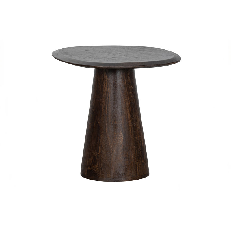 Solid Wood Pedestal Coffee Table, 52cm H x 60cm L x 50cm W, Walnut