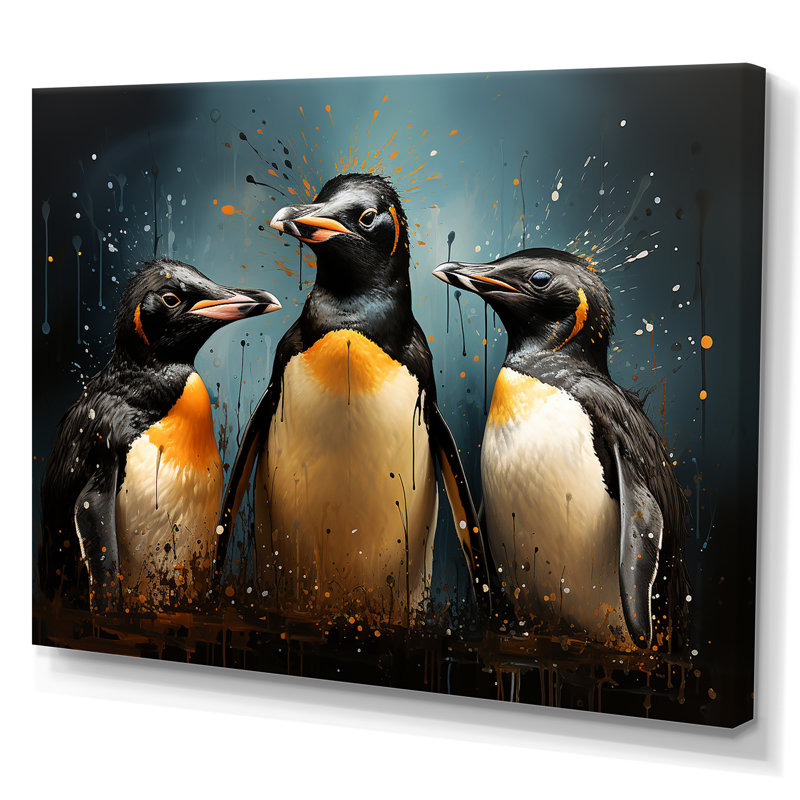 Cheng and Chic Penguins, H 12 po x l 20 po x P 1 po, Toile tendue