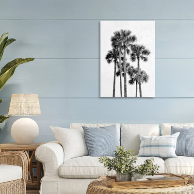 Black & White Palm Tropics Canvas, design by Natalie Carpentieri