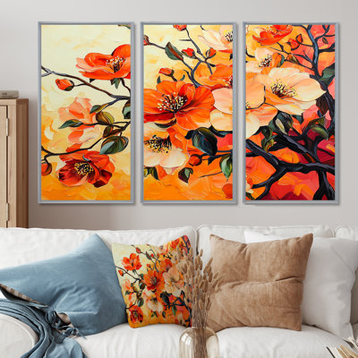 Sunset Hues Of Apple Blossom V - Apple Blossom Wall Art Print Set