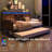Twin Farmhouse Daybed With Trundle, Sliding Barn Door Headboard, Charging Station & LED Lights-115450849