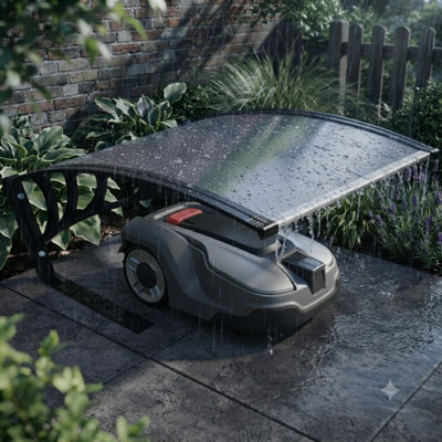 LifeSky Robotic Mower Garage Canopy: Weather-Resistant Polycarbonate Cover - Fits Large Models 32.5x40.5 Inch - Extends Mower Life for Home Garden & Backyard