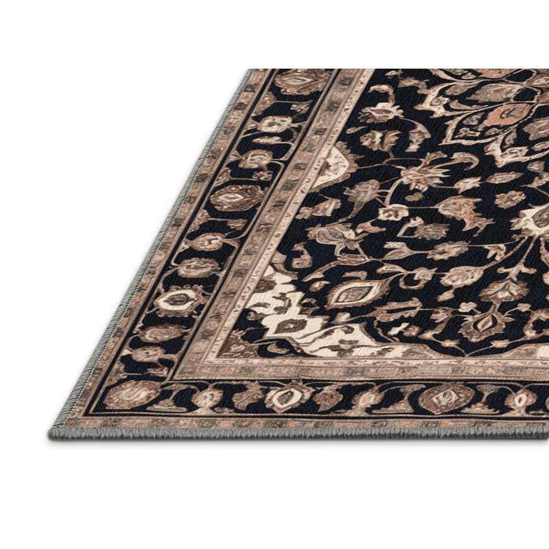 Tapis persan gris lavable à la machine, Carré 6 pi