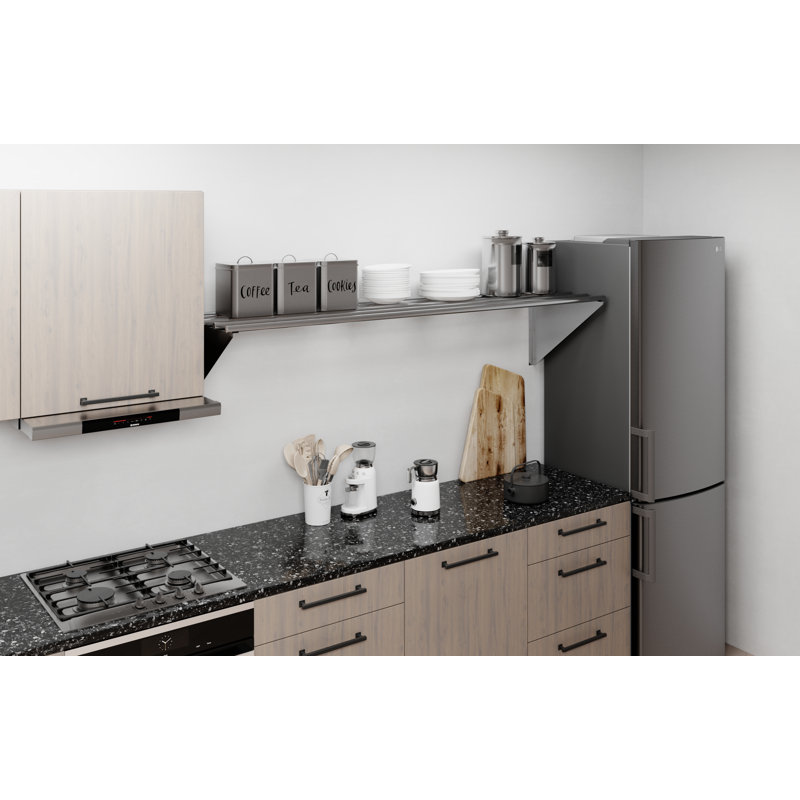 AmGood 72" Stainless Steel Floating Wall Shelf with Brackets