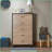 Chests &amp; Wardrobes, Industrial Weathered Light Oak 5-Drawer Chest with Casters | Light Oak | MDF,Synthetic Wood