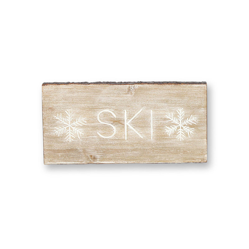 Ensemble de 2 plaques de MDF Let It Snow and Ski