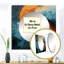 Décoration murale orange abstraite spirale abstraite I - grand miroir carré carré pour chambre à coucher-100994981