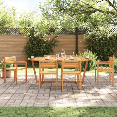 Oval 7 - Piece 6 - Person 75Cm L Outdoor Table Set