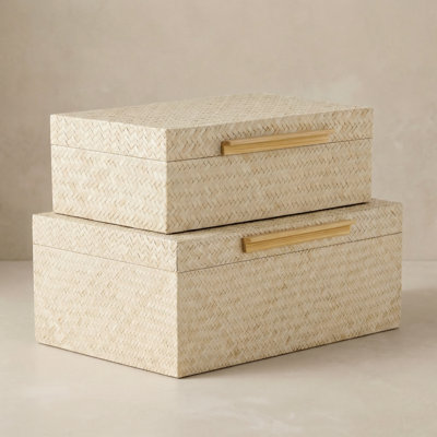 Greenley 2 Piece Handmade Wooden Decorative Box Set