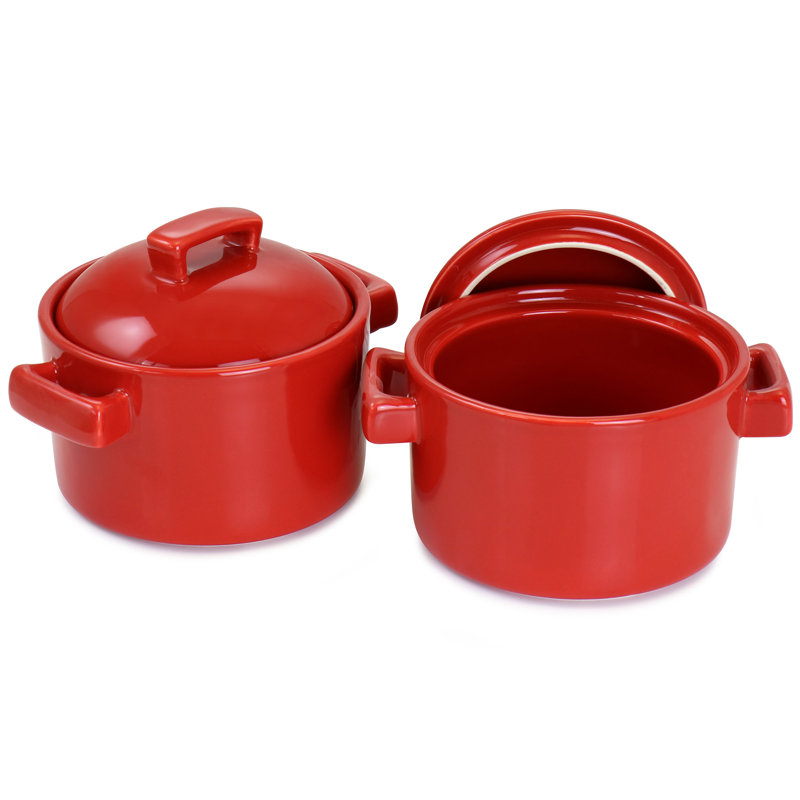Ensemble de casserole et couvercle 6 pièces Martha Stewart, Rouge