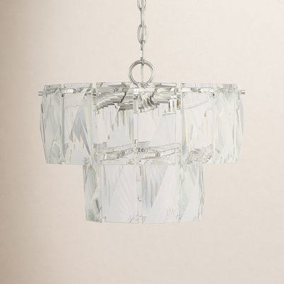 4 - Light Metal Dimmable Geometric Chandelier