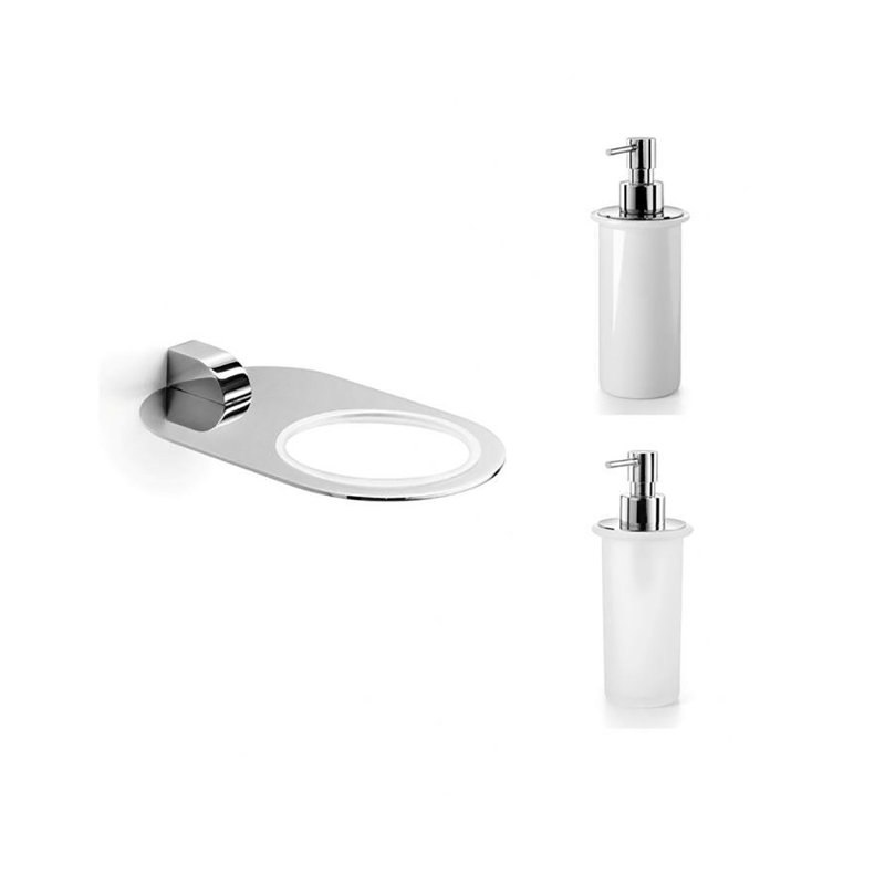 Muci Bathroom Accessory Set, Frosted Glass