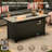 Sorella 11-Piece PE Wicker Outdoor Patio Furniture Set with 54" Propane Fire Pit Table & Solar-Powered Lighting-71144900