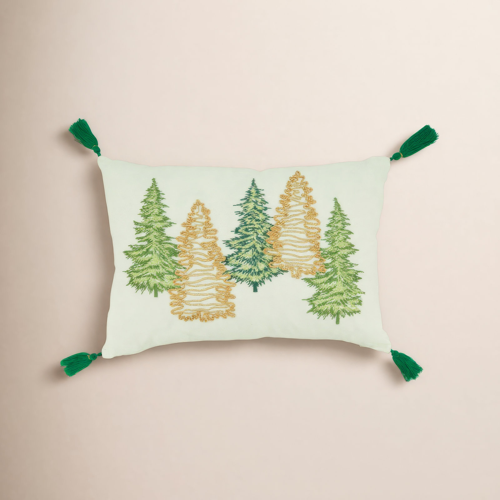 Merry Martinique Collection Tassels Cotton Throw Pillow, Polyester/Polyfill