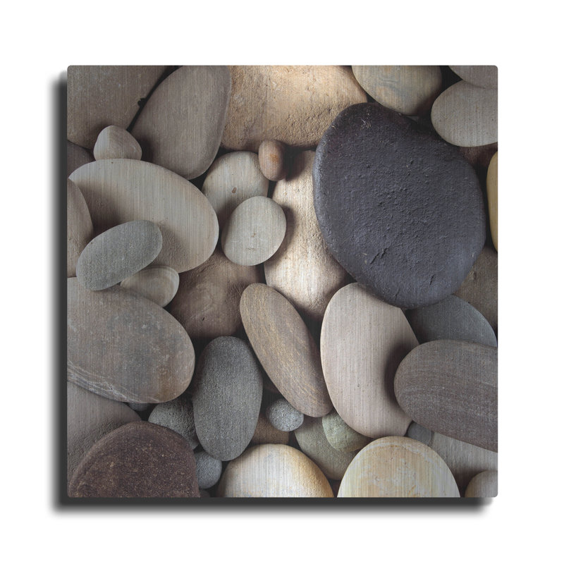 «Brown Pebbles» par Photoinc Studio, art mural en métal, H 12 po x l 12 po
