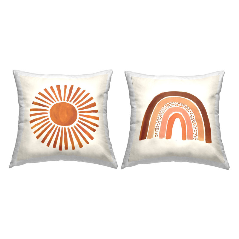 Coussin Warm Boho Sun Rainbow Nature