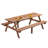 8 Person Brown Wooden Picnic Table, Outdoor Camping Dining Table With 2 Seats, Garden, DIY With 2 Built-In Benches, 2220Lb Capacity-931690621