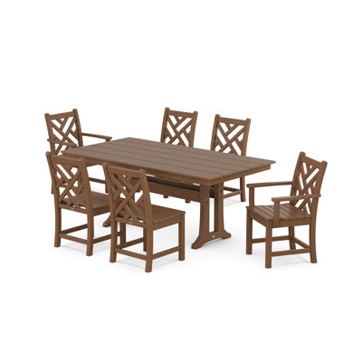 Chippendale 7-Piece Farmhouse Trestle Dining Set