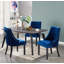 Paulus 4 Person Dining set - a Rectangular Extendable Dining Table with Metal Legs and a Set of 4 Quilted Ring Knocker Velvet Dining Chairs for Dining Room - Modern Dining Table Set-207554215-207554208
