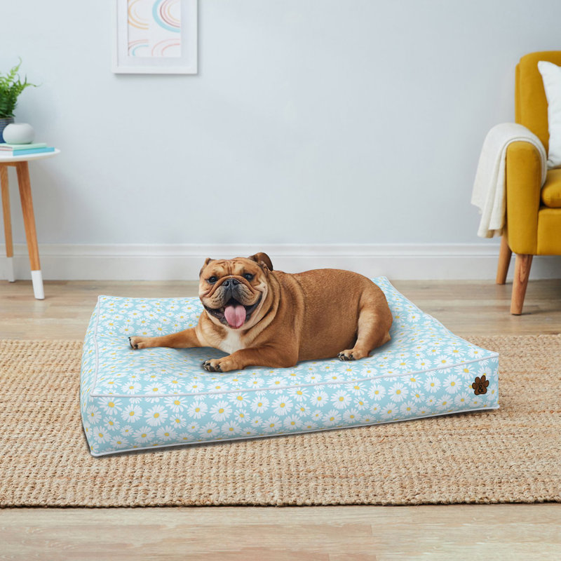 Floral Orthopedic Polyester Pet Bed, Medium (81.3cm W x 61cm D x 10.2cm H)