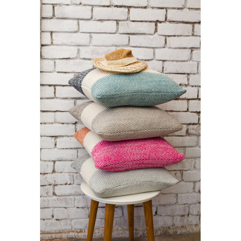 Marl Moss Stripe Striped 20" Throw Pillow, Warm Gray/Natural Stone